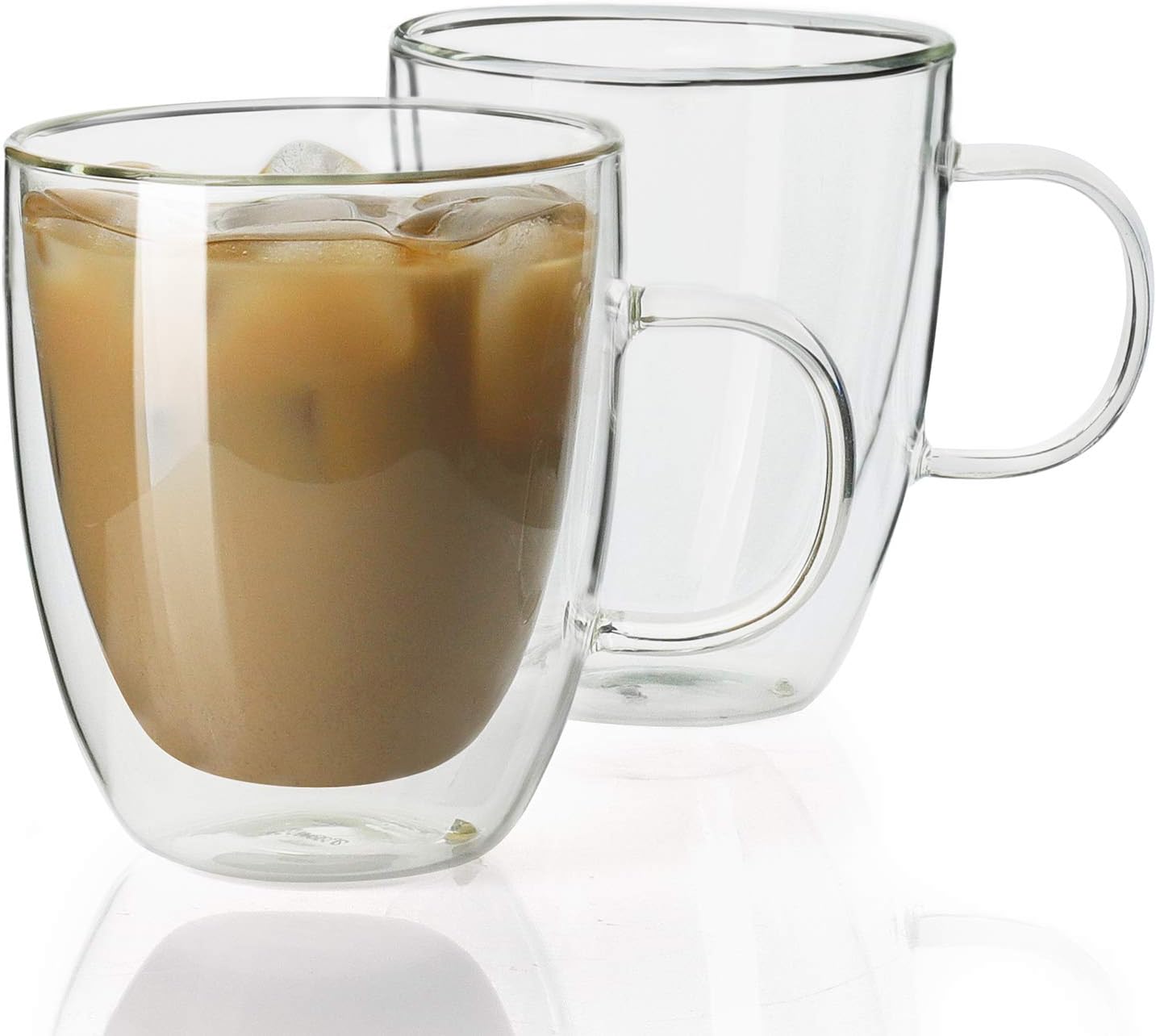 Double Wall Glass Coffee Mugs, Insulated Coffee Mugs, Coffee Mugs -Set of 2 (12.5 oz) Double Wall Glass Coffee Mugs, Insulated Coffee Mugs, Coffee Mugs -Set of 2 (12.5 oz)